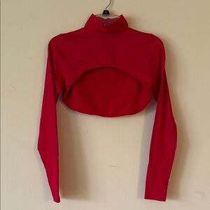 Red Turtleneck Fabletics Crop Top